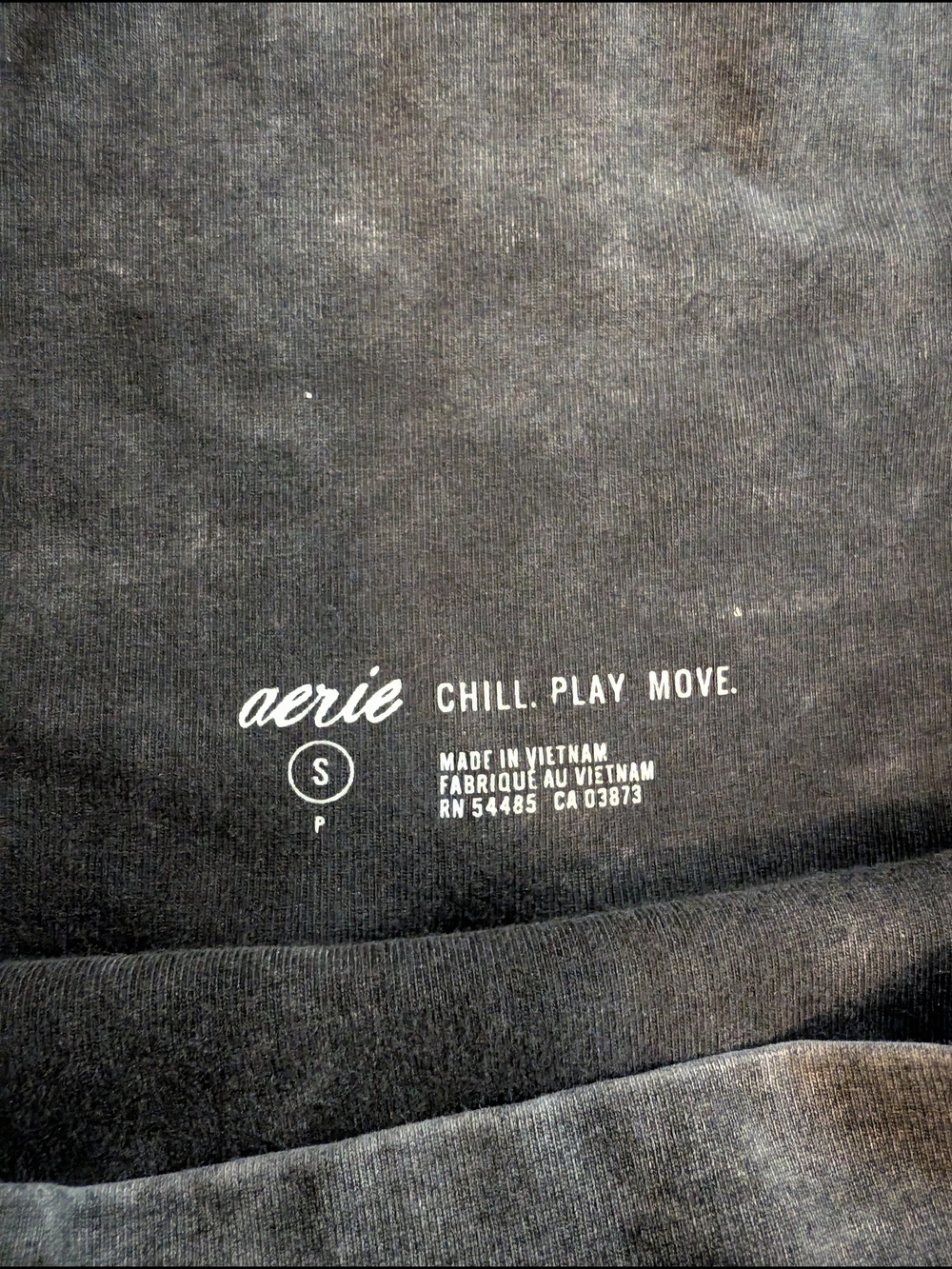 aerie Chill.Play.Move High-Rise Bike Shorts in Washed Charcoal - Picture 3 of 5